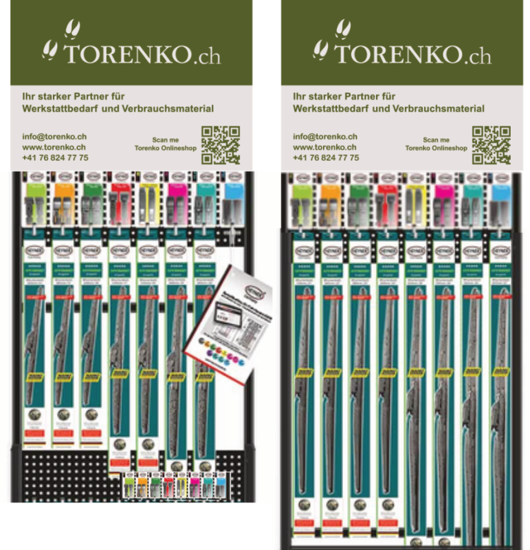 Flachbalken Scheibenwischer Starterset Wanddisplay